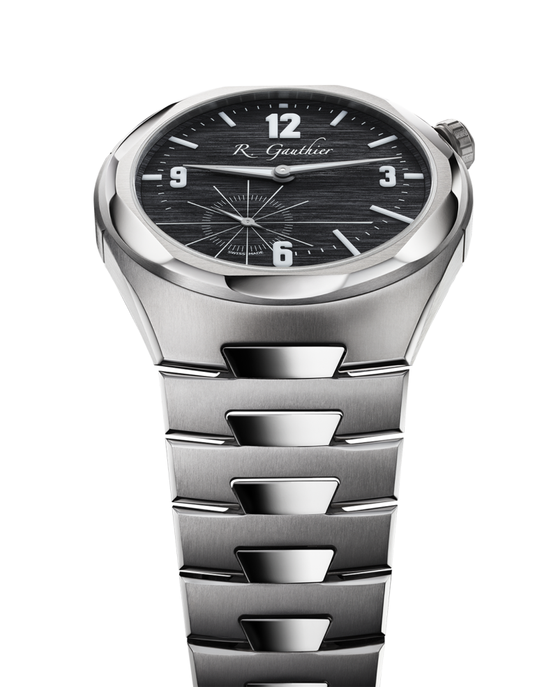 Romain Gauthier Romain Gauthier c by romain gauthier titanium edition bracelet black structured dial