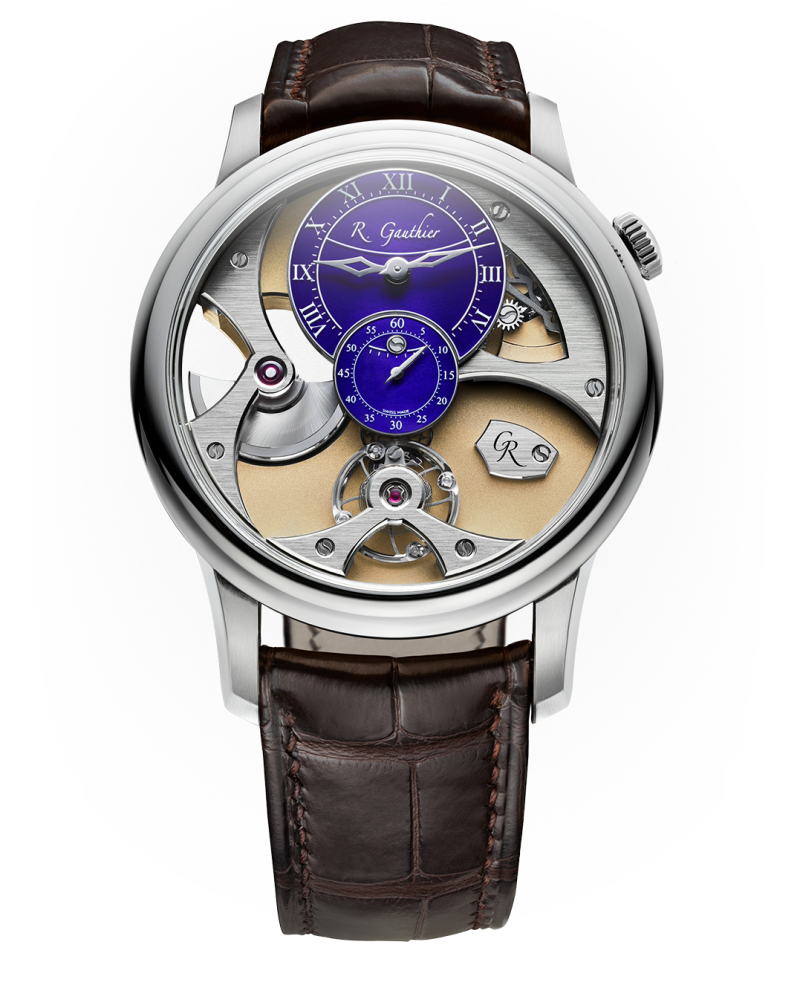 Romain Gauthier Romain Gauthier insight inisght micro rotor white gold   blue enamel dial