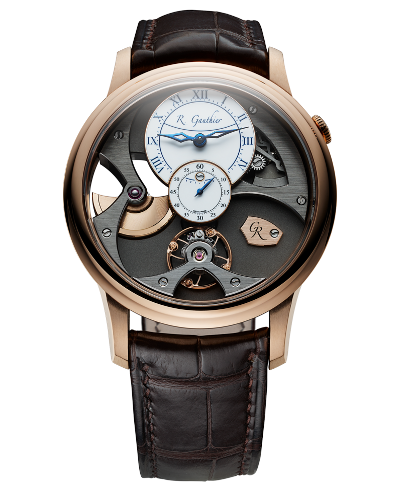 Romain Gauthier Romain Gauthier insight inisght micro rotor red gold   white enamel dial