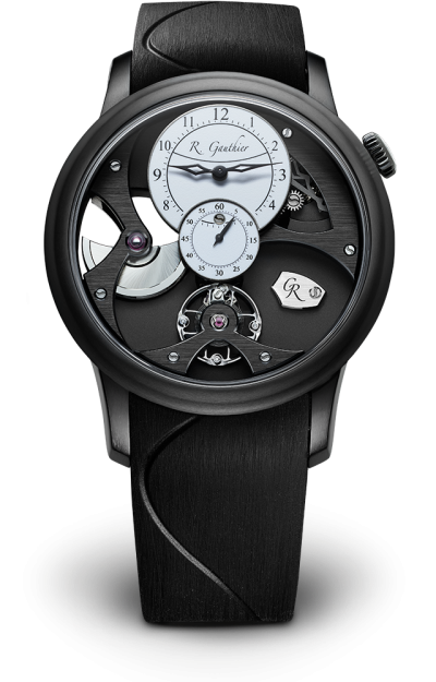 Black titanium - White enamel dial