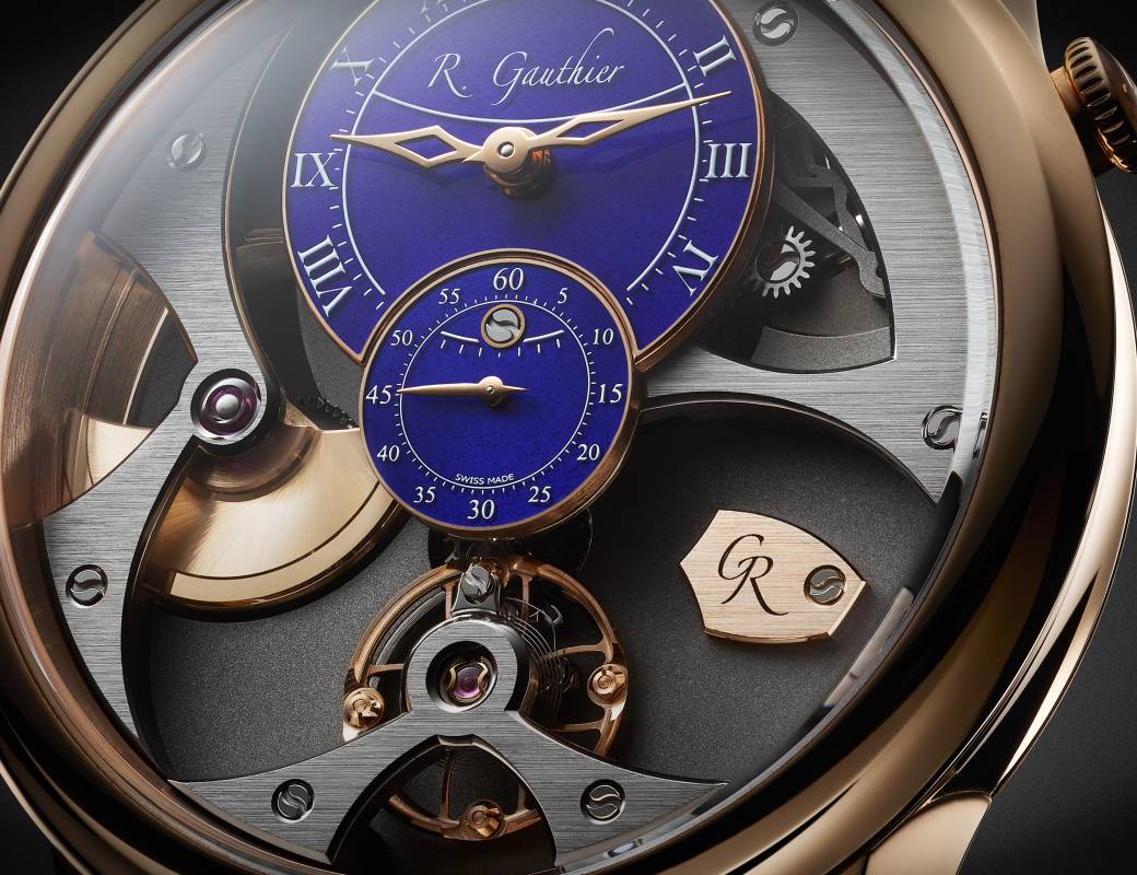 Romain Gauthier Insight Micro-Rotor red gold blue enamel dial 5