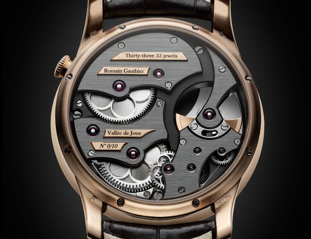 Romain Gauthier Insight Micro-Rotor red gold blue enamel dial 7