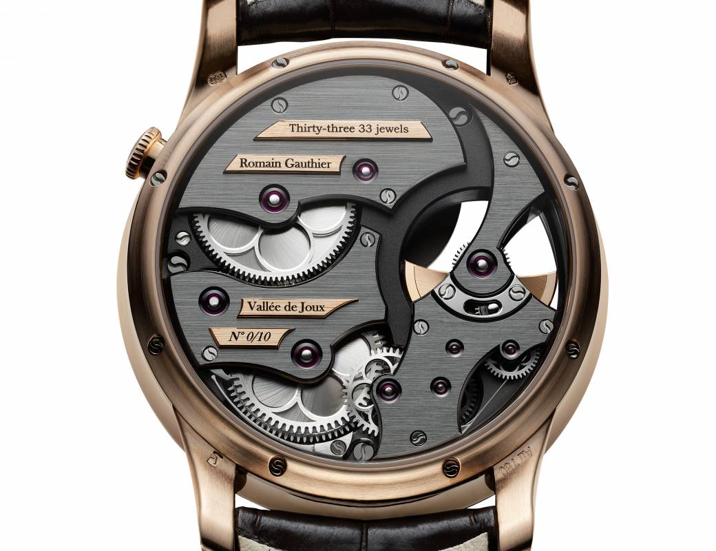 Romain Gauthier Insight Micro-Rotor red gold blue enamel dial 9