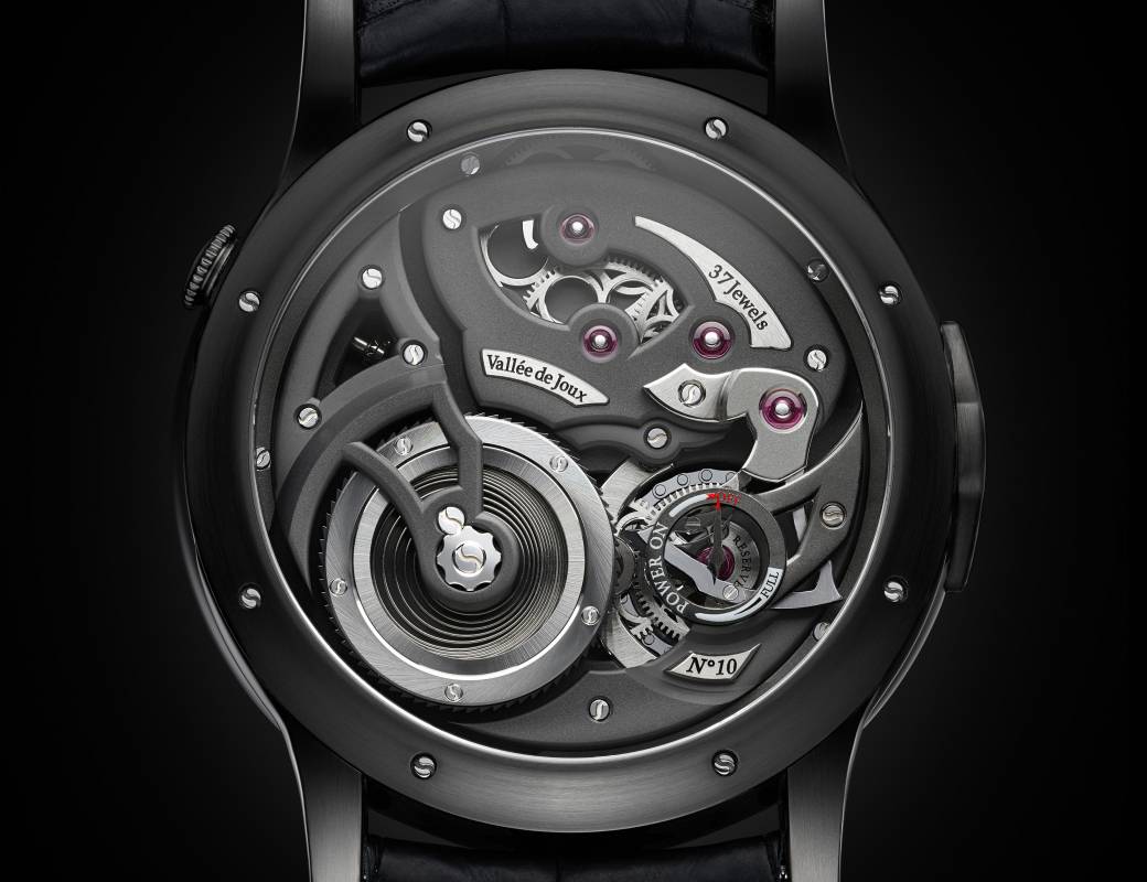 Romain Gauthier Logical One Black Titanium black enamel dial red accents 3