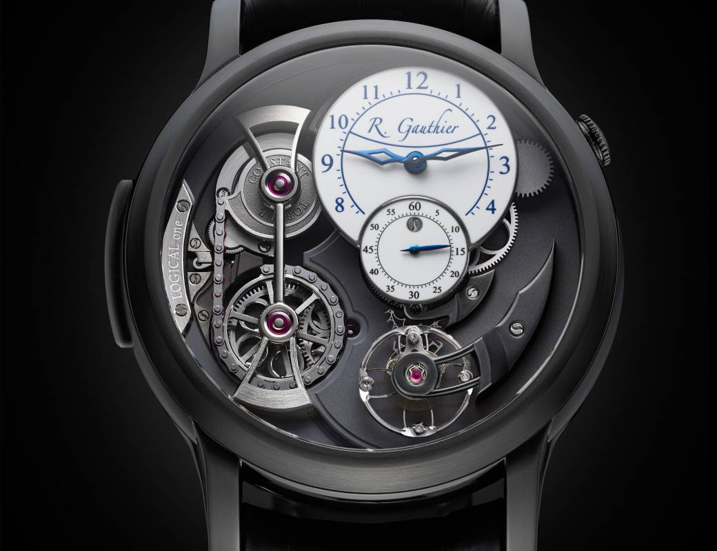Romain Gauthier Logical One Black Titanium white enamel dial white accents 1