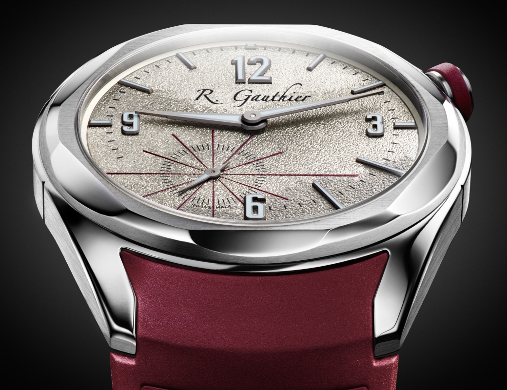 C by Romain Gauthier Titanium Edition Five with burgundy rubber strap, MON00542